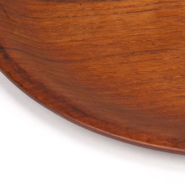 Round Danish vintage tray in teak