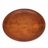 Round Danish vintage tray in teak