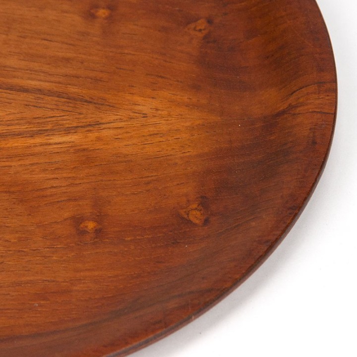 Rond Deens vintage dienblad in teak