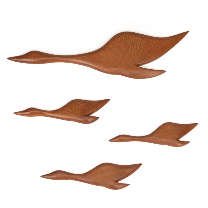 Set van 4 decoratieve vintage vogels voor aan de muur