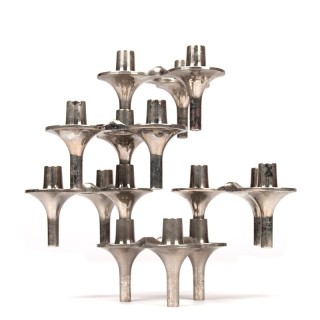 Orion set van 5 stapelbare vintage kandelaars design F. Nagel