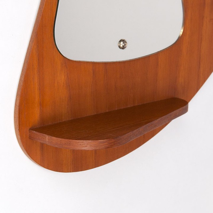 Mid-Century Danish organically shaped mirror with light