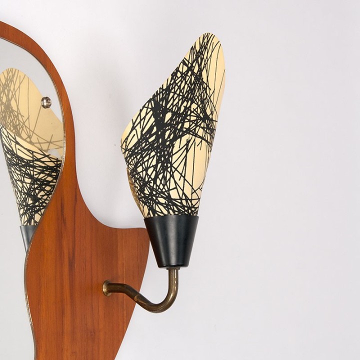 Mid-Century Danish organically shaped mirror with light