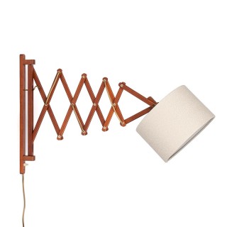 Teakhouten vintage jaren vijftig schaarlamp met lange arm