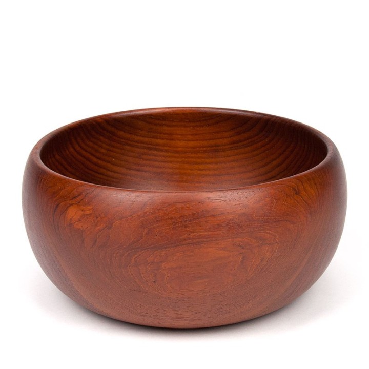 Mid-Century Danish vintage round serving bowl in teak