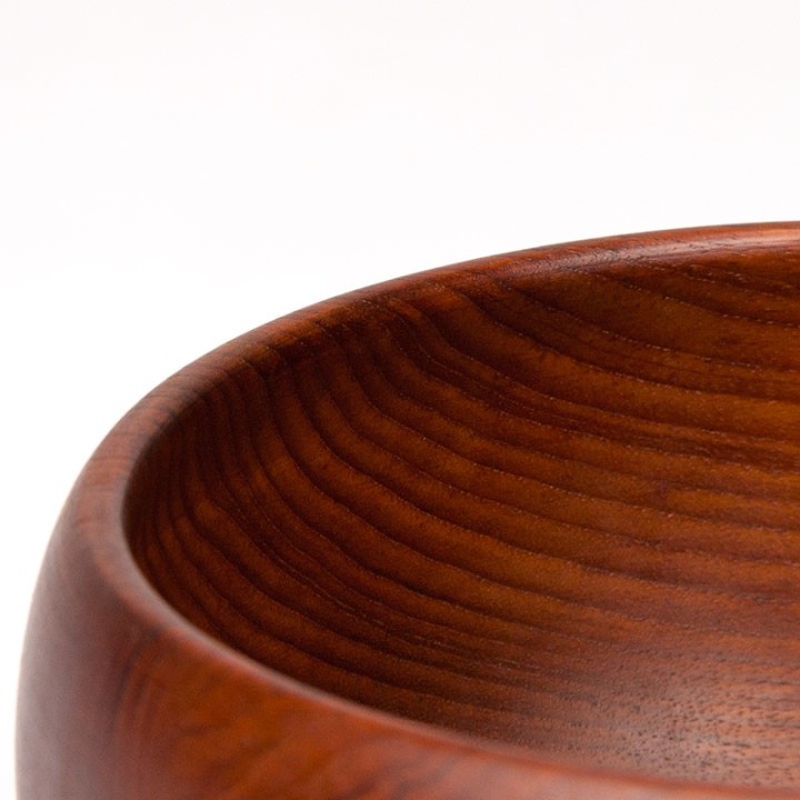 Mid-Century Danish vintage round serving bowl in teak