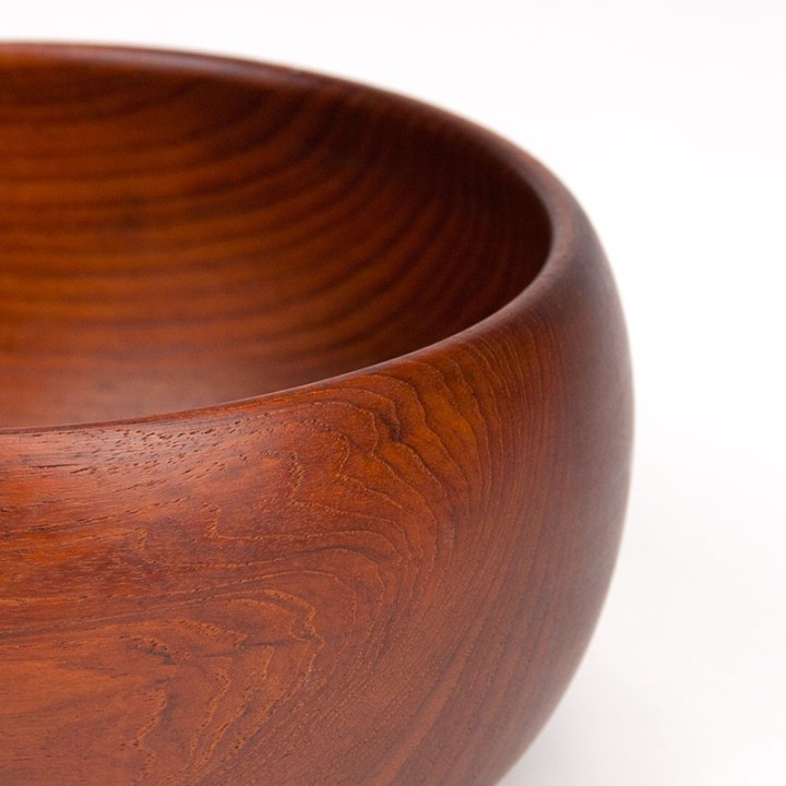 Mid-Century Danish vintage round serving bowl in teak