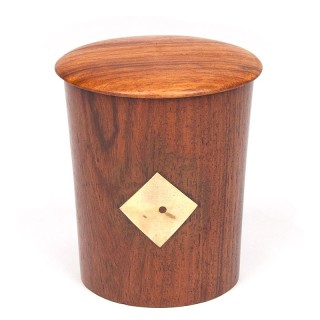 Rosewood Mid-Century Yahtzee Cup with Lid