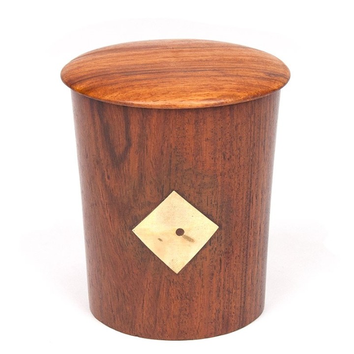 Rosewood Mid-Century Yahtzee Cup with Lid