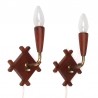 Danish teak vintage set of 2 wall lamps