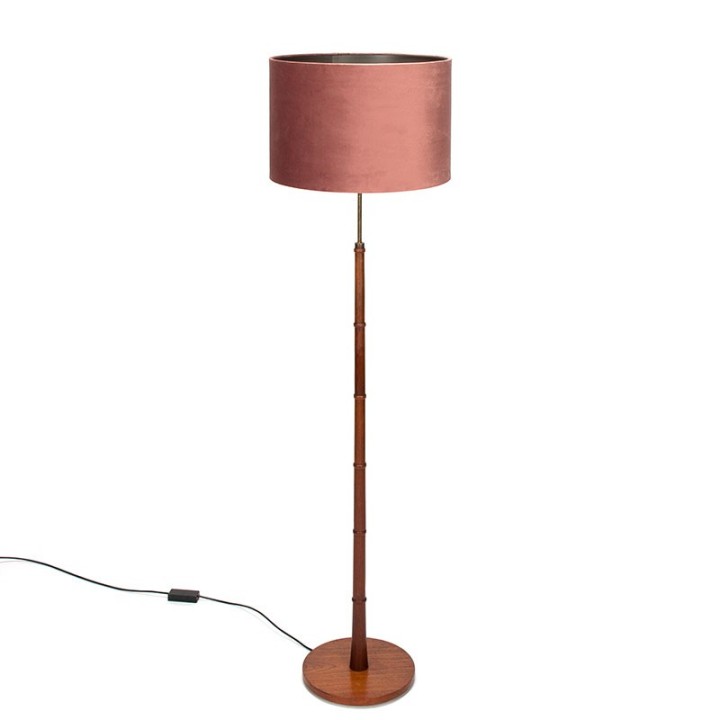 Teakhouten Mid-Century Deense vintage vloerlamp