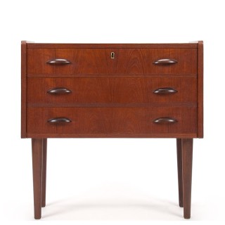 Mid-Century Danish chest of drawers with 3 drawers in teak