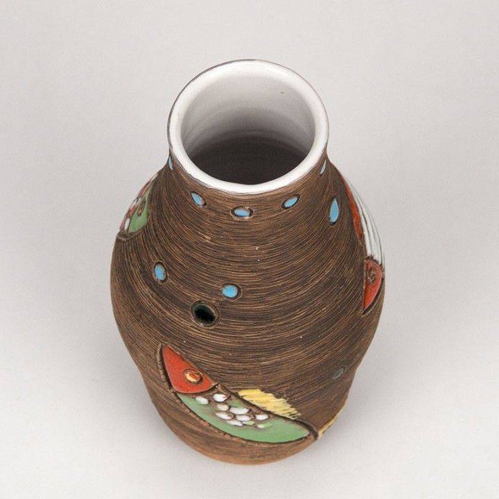 Fratelli Fanciullacci vintage vase model 7897 with fish design