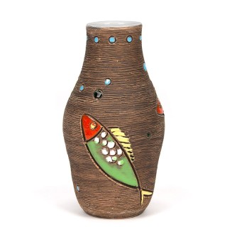 Fratelli Fanciullacci vintage vase model 7897 with fish design