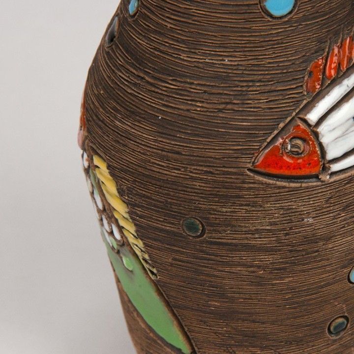 Fratelli Fanciullacci vintage vase model 7897 with fish design