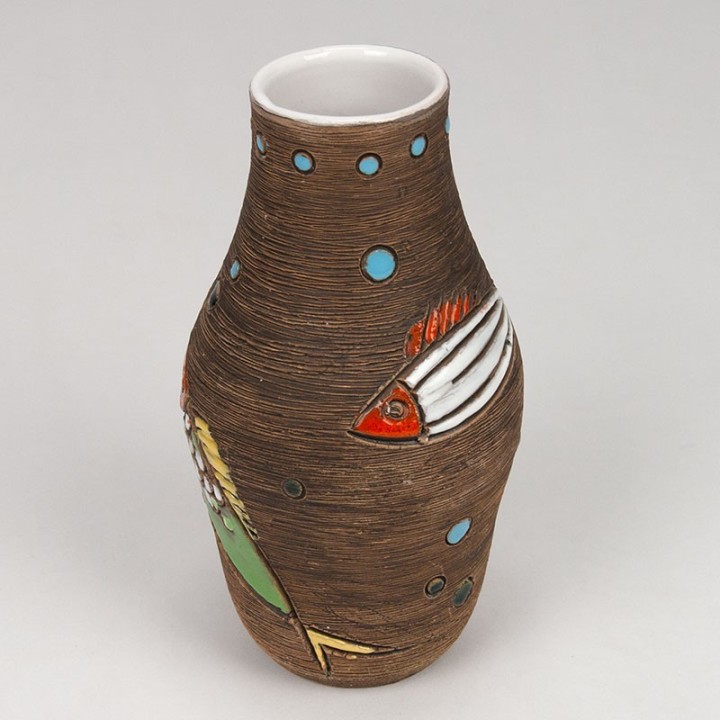 Fratelli Fanciullacci vintage vase model 7897 with fish design