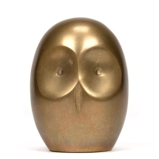 Abstractly designed Mid-Century owl in brass