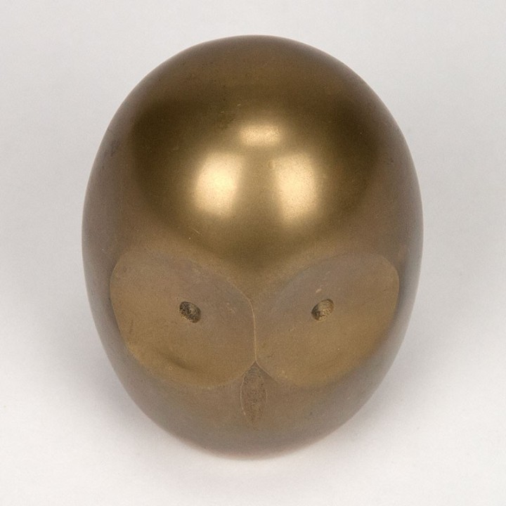 Abstractly designed Mid-Century owl in brass