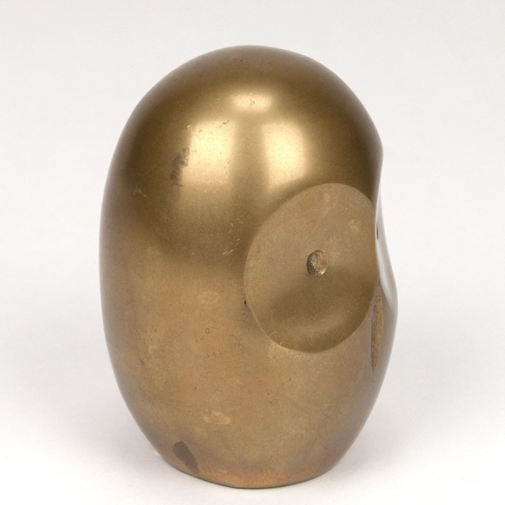 Abstractly designed Mid-Century owl in brass