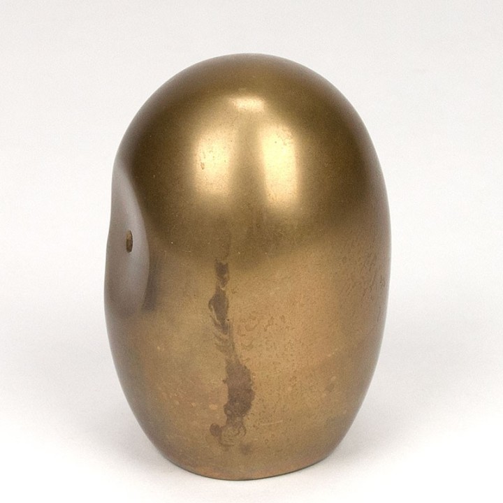 Abstractly designed Mid-Century owl in brass