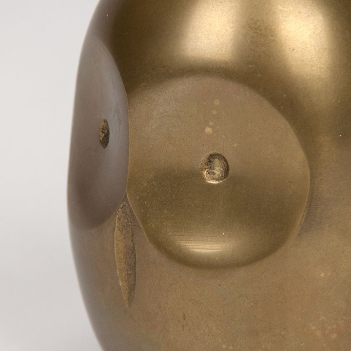 Abstractly designed Mid-Century owl in brass