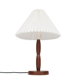 Mid-Century teak vintage Danish table lamp with pleated shade
