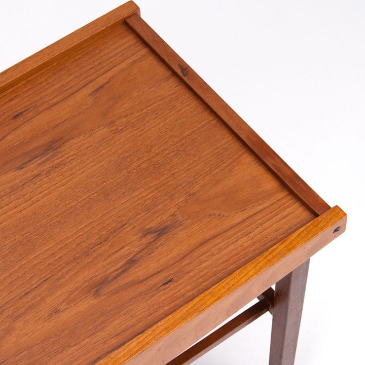 Teakhouten Mid-Century Deense vintage serveerwagen