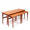 Elongated model Danish vintage design nesting tables