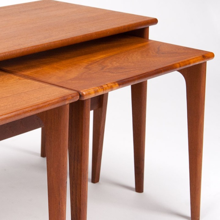 Elongated model Danish vintage design nesting tables