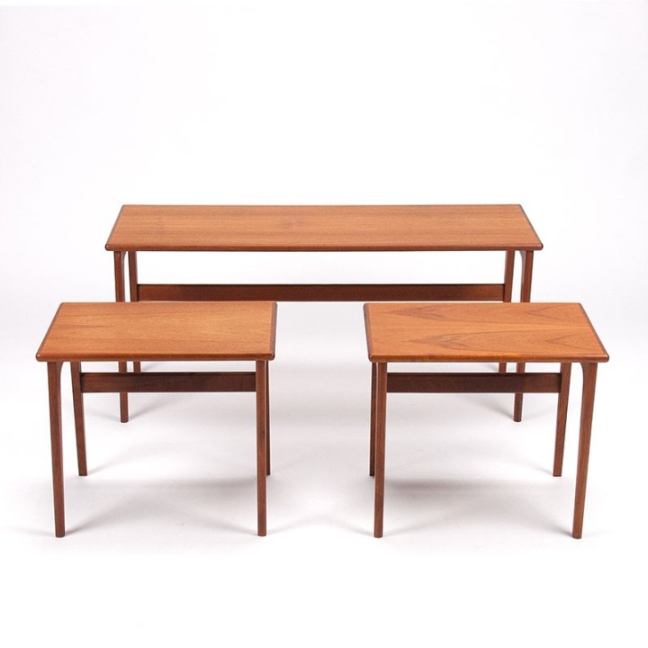 Elongated model Danish vintage design nesting tables