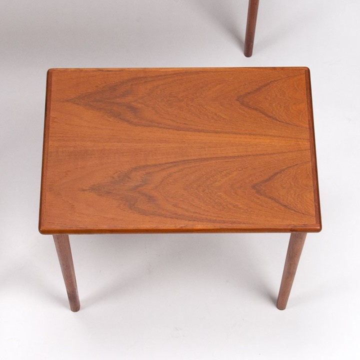 Elongated model Danish vintage design nesting tables