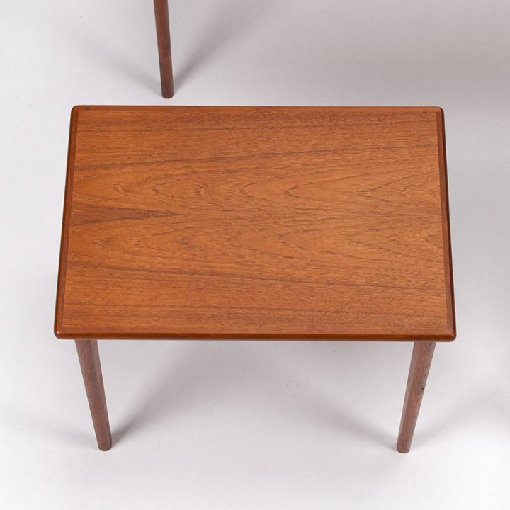 Elongated model Danish vintage design nesting tables