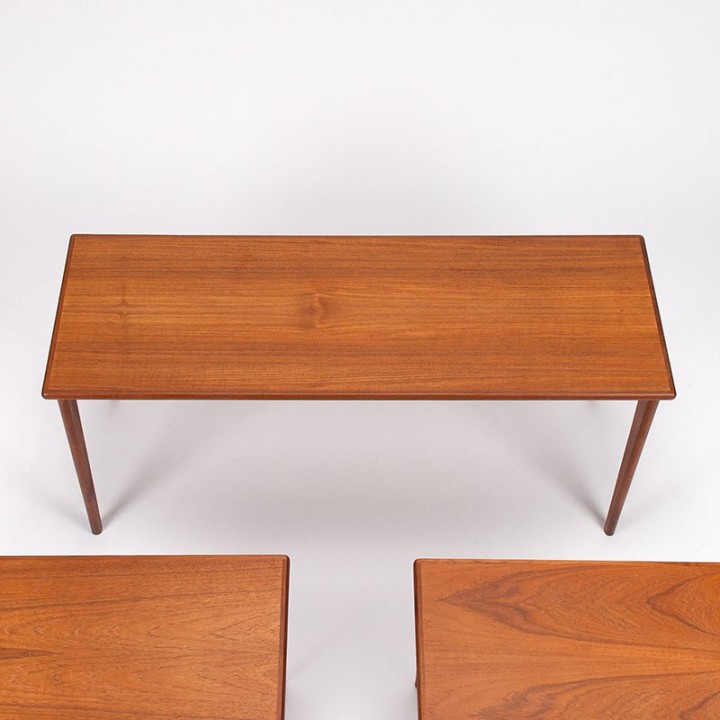Elongated model Danish vintage design nesting tables