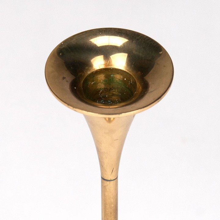 Set of Danish CAWA Mid-Century design candlesticks in brass