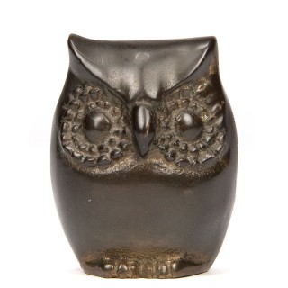 Small Mid-Century brass owl
