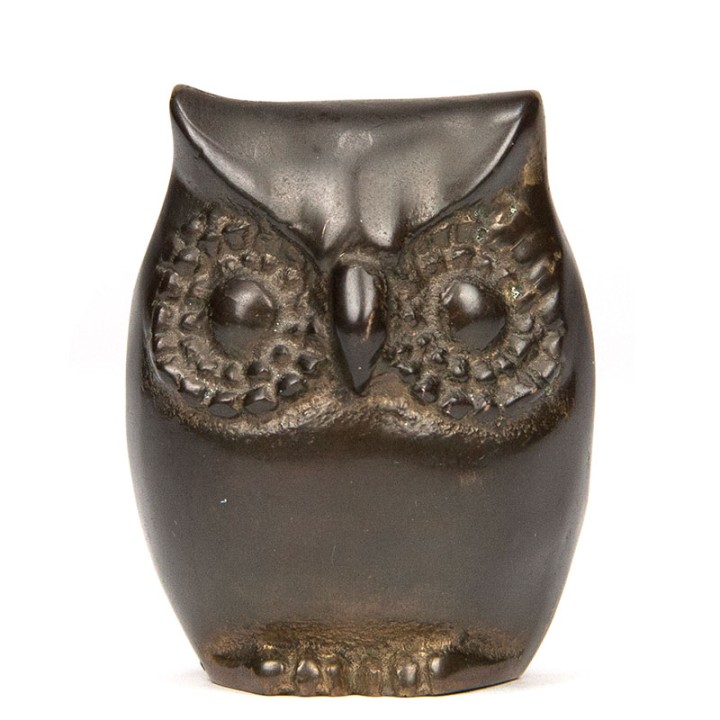 Small Mid-Century brass owl