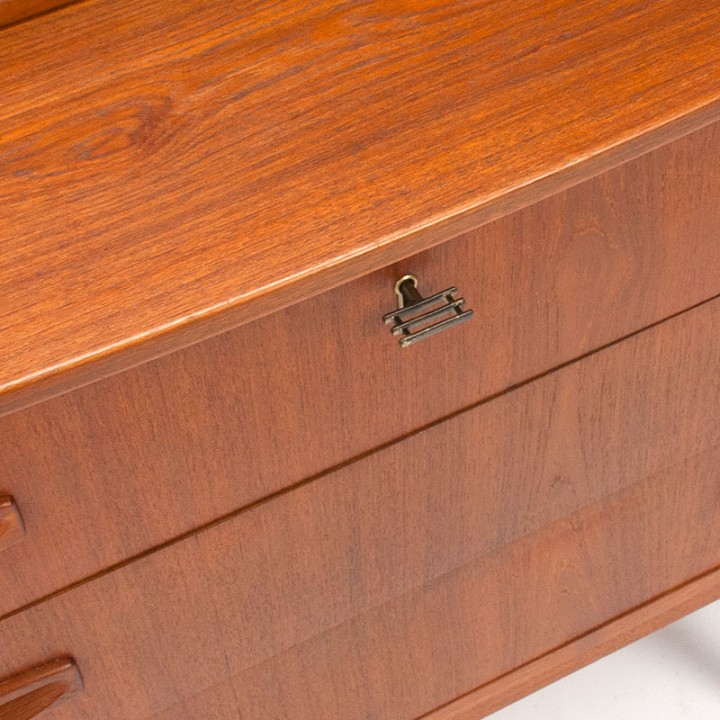 Vintage Deense teakhouten Mid-Century secretaire