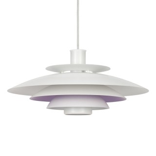 Danish white metal Mid-Century vintage pendant lamp