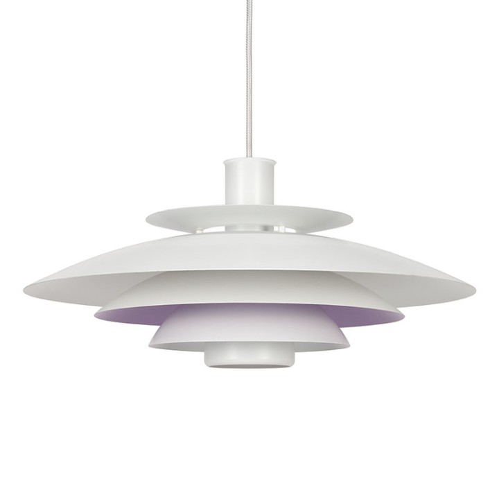 Danish white metal Mid-Century vintage pendant lamp