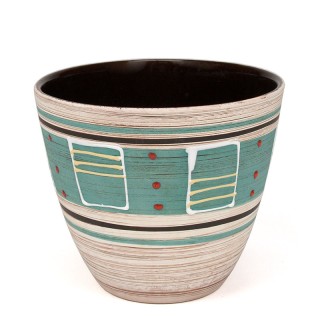 Vintage earthenware flower pot from the sixties