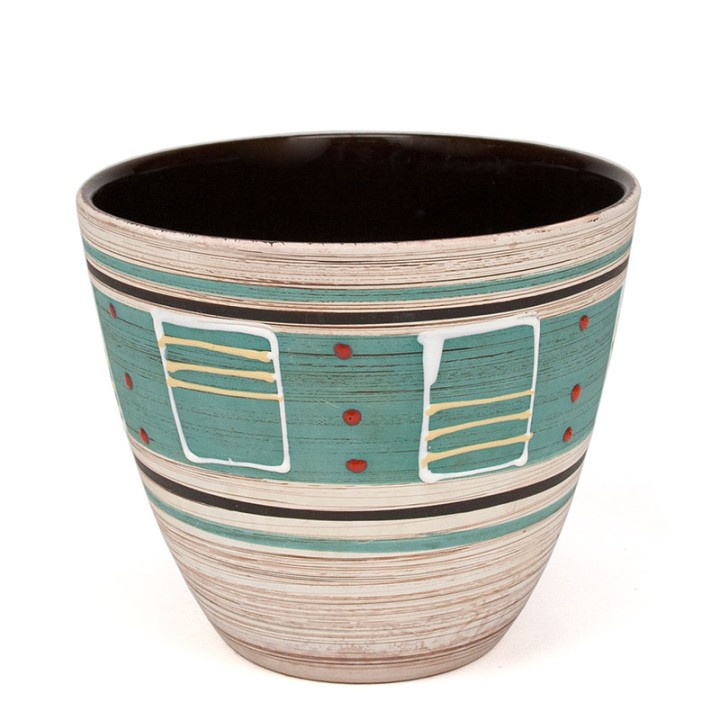 Vintage earthenware flower pot from the sixties