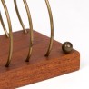 Teak Mid-Century napkin holder with brass detail