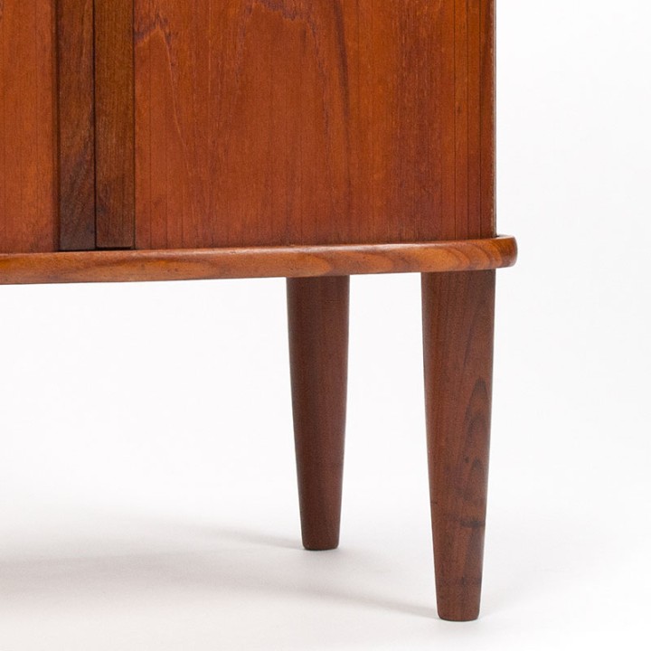 Teak Mid-Century Danish small cabinet with tambour doors
