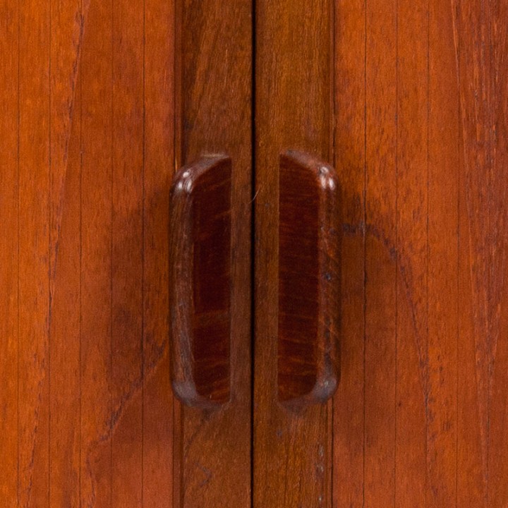 Teak Mid-Century Danish small cabinet with tambour doors