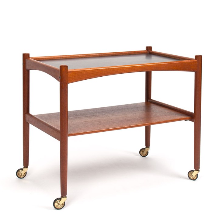 Scandinavische Moderne vintage trolley in teak