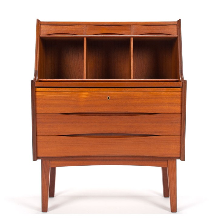Modern vintage Danish design secretary in teak