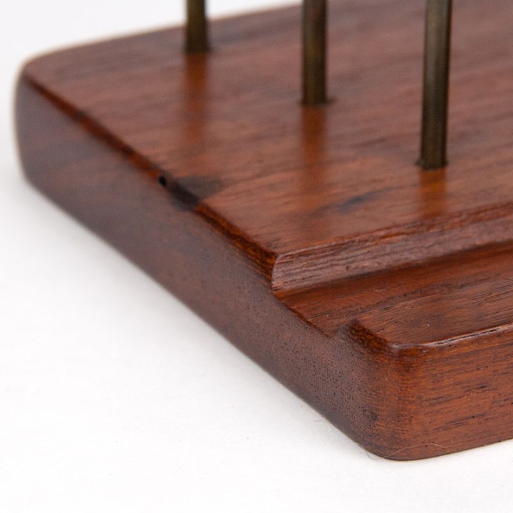 Teak/ messing vintage Scandinavische brief- en pennenhouder