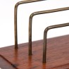 Teak/brass vintage Scandinavian letter and pen holder