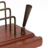 Teak/brass vintage Scandinavian letter and pen holder