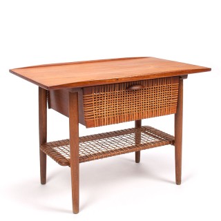 Vintage Mid-Century Danish cabinet in teak and wicker